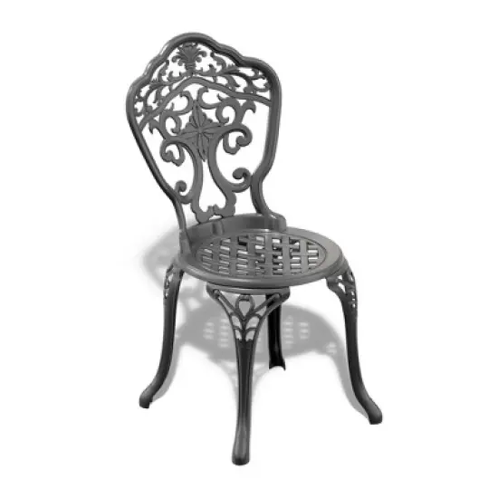 Akoasm 3-Pieces Aluminum Patio Dining Table With Umbrella Hole-Black image {4}