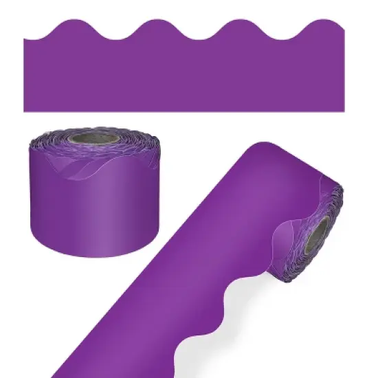 Carson Dellosa Education 65' Purple Rolled Scalloped Bulletin Board Borders (1 roll) image {5}