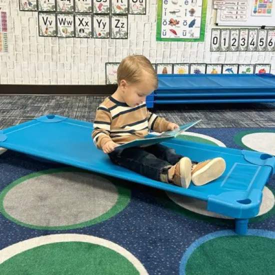 Kore Design Stackable Standard Cot, 52" x 23" x 7", Blue image {3}