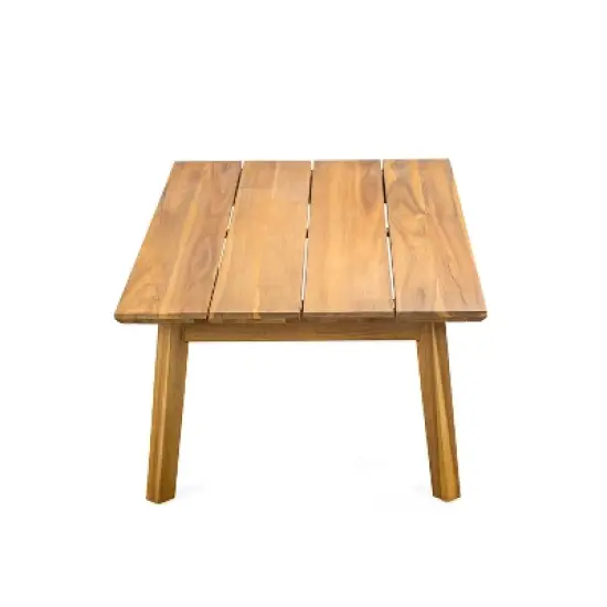 Christopher Knight Home Fawn Modern Outdoor Acacia Wood Loveseat and Table Set, Beige/Teak image {6}