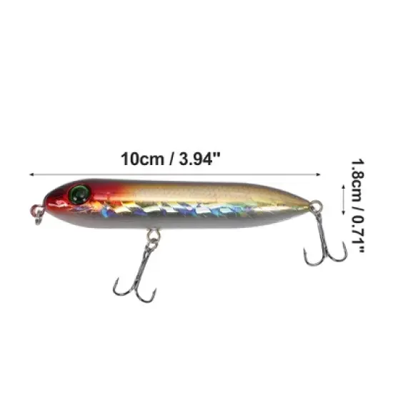 Unique Bargains Fishing Lures Catfish Rattling Line Float Lures Topwater Bass Lures Yellow Red image {2}