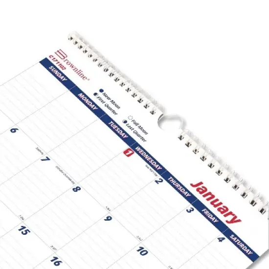 Twin-Wirebound Wall Calendar, One Month per Page, 8 x 11, White/Blue Sheets, 12-Month (Jan to Dec): 2026 image {1}