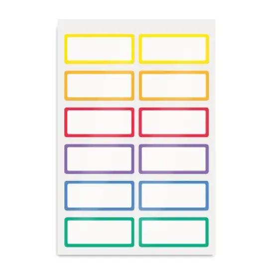 Avery No-Iron Fabric Name Labels, Rainbow Borders Preprinted Designs, Handwrite-Only, 24 Preprinted Labels (40706) image {6}