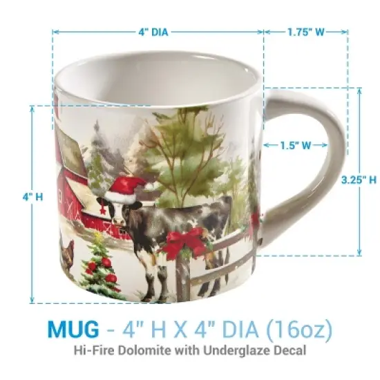 Park Designs Christmas At The Farm Mug Set Of 4 image {3}