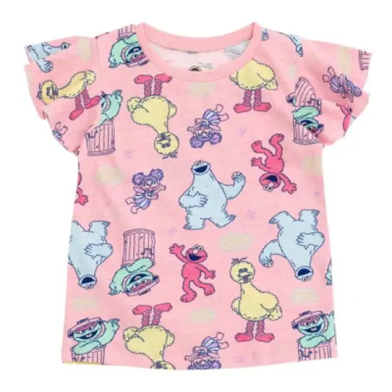 Sesame Street Elmo Cookie Monster Abby Cadabby Infant Baby Girls 3 Pack Peplum T-Shirts White / Pink 12 Months image {4}