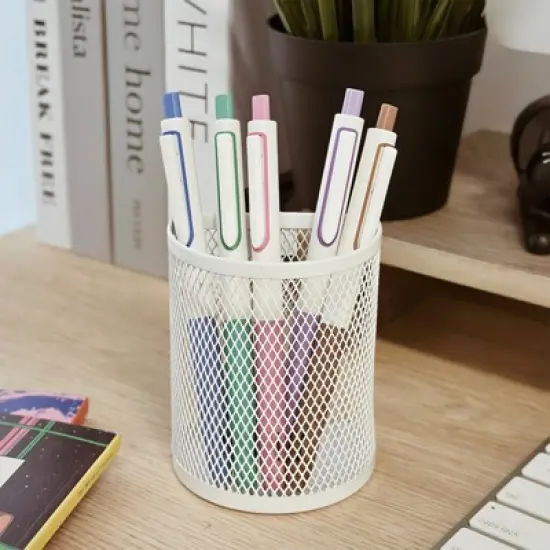 Wrapables Whisper Motion Silent Retractable Gel Pen Set (5 Pack), 0.5mm Fine Point, for Home, Office, Work image {13}