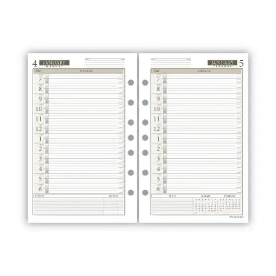 1-Page-Per-Day Planner Refills, 8.5 x 5.5, White Sheets, 12-Month (Jan to Dec): 2026 image {1}