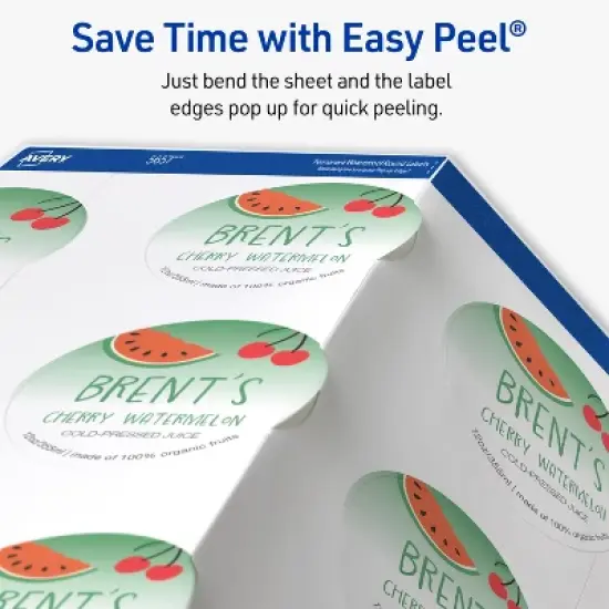 Avery Durable Waterproof Labels with Sure Feed Technology, 2" Diameter, Matte White, Laser & Pigment-Inkjet, 96 Printable Labels (5657) image {8}