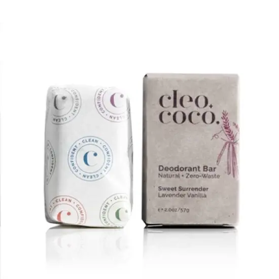 cleo+coco. Plastic Free Natural Deodorant Bar For Men and Women - Aluminum Free - Lavender Vanilla - 2oz image {2}