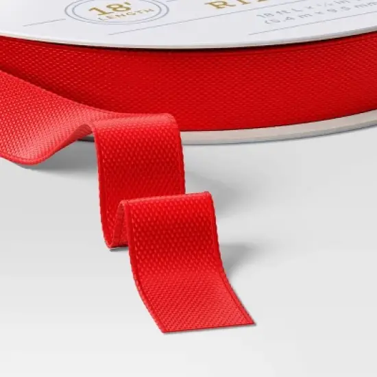 18' Christmas Fabric Ribbon Red Satin - Wondershop&trade; image {2}