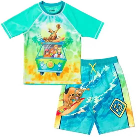 Scooby-Doo Shaggy Daphne Fred Velma Rash Guard and Swim Trunks Outfit Set Little Kid to Big Kid  image {7}