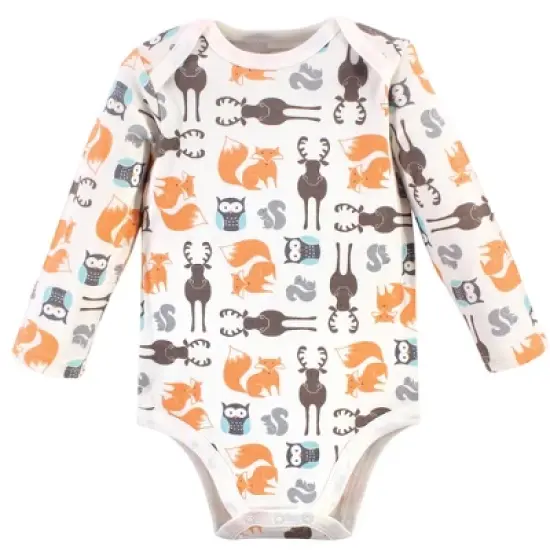 Hudson Baby Cotton Long-Sleeve Bodysuits 5pk, Gray Forest image {2}