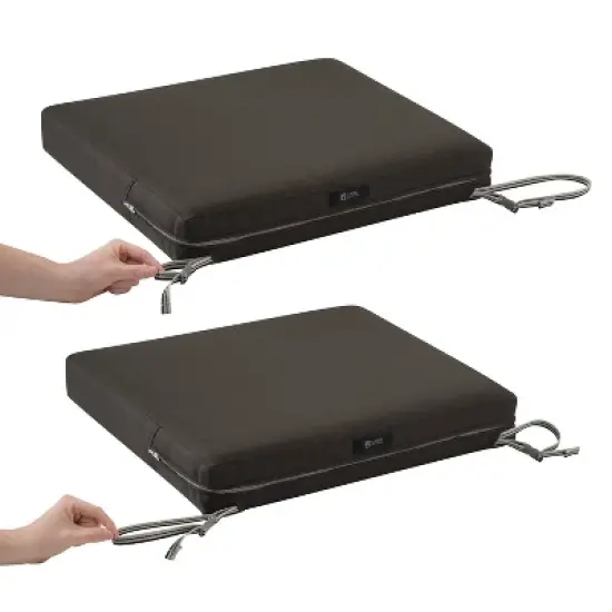 21" x 19" x 3" Ravenna Water-Resistant Patio Seat Cushion Espresso - Classic Accessories image {6}