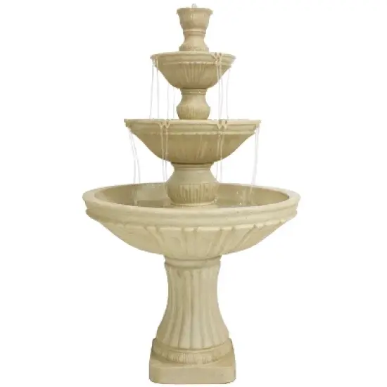 Sunnydaze 55"H Electric Polystone Classic Style 3-Tier Designer Outdoor Water Fountain image {11}