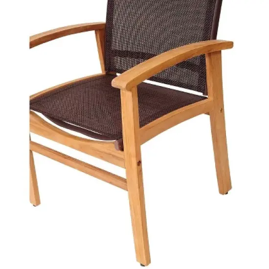 New Pacific 5pc Patio Teak Wood Dining Set - International Home Miami image {3}