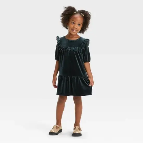 Toddler Girls' A-Line Short Sleeve Dress - Cat & Jack&trade; Black image {3}