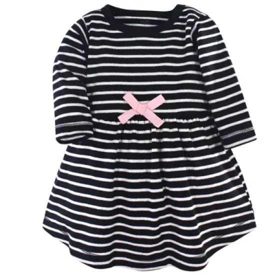 Touched by Nature Baby and Toddler Girl Organic Cotton Long-Sleeve Dresses 2pk, Ditsy Floral image {1}