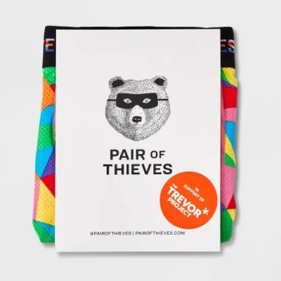 Pair of Thieves Men's Rainbow Abstract Print Super Fit Trunks - Red/Blue/Green image {1}