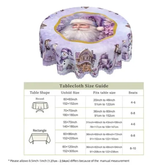 LOVEVOOK Merry Christmas Tablecloth, Christmas Tree Tablecloth, Stain Resistant Dining Table Cover for Holiday Decor image {6}