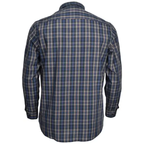Falcon Bay Men's Long Sleeve Button Down Check Sport Shirt | Black and Tan image {2}