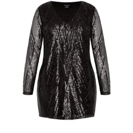 Women's Plus Size Micah Sequin Dress - Black | CITY CHIC image {3}