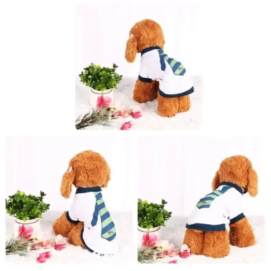 Unique Bargains Cotton Comfortable Puppy Dog Cat Tie Pattern Pet Sweatshirt L image {2}