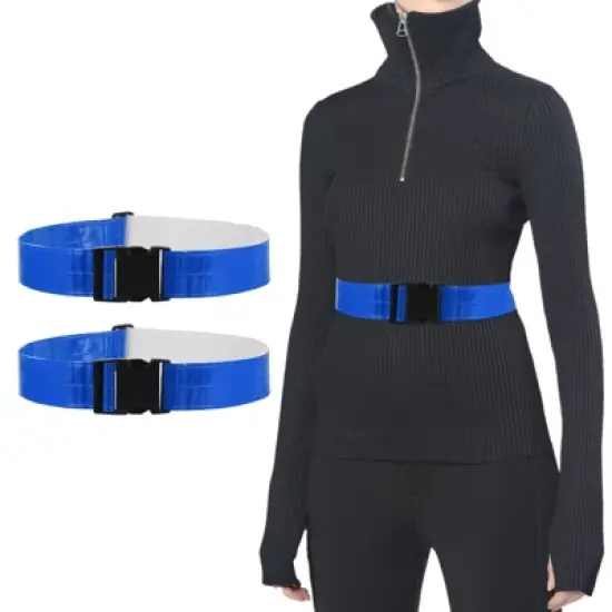 Unique Bargains Adjustable High Visibility Running Reflective Belt for Motorcycling Cycling 2 Pcs image {5}