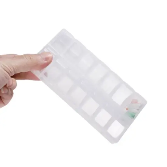 Unique Bargains 14 Grids Double Row Pill Case Clear 1 Pc image {5}