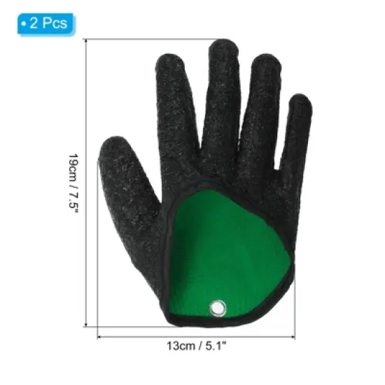 Unique Bargains High Strength Cut Resistant Waterproof Easy to Clean Anti-Slip Fishing Gloves 2 Pcs image {1}