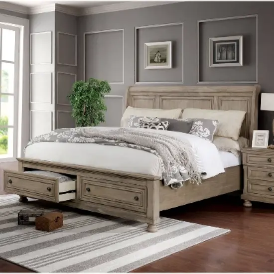 2pc Queen Earl Bedroom Set with Nightstand Gray - HOMES: Inside + Out image {4}