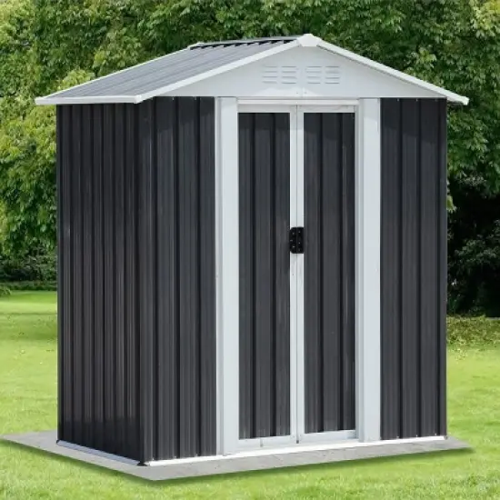 Outdoor Metal Storage Shed,storage Shed With Aluminum Alloy Frame With Metal Base,Tool Shed For Patio Garden Backyard-Coolbibila image {1}