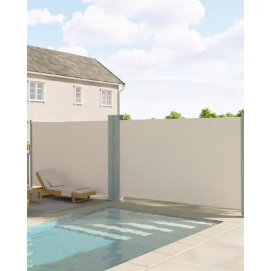 71' x236' Retractable Double Side Awning, 280g Polyester, Waterproof & UV-Resistant Privacy Screen for Patio, Deck, Pool image {1}