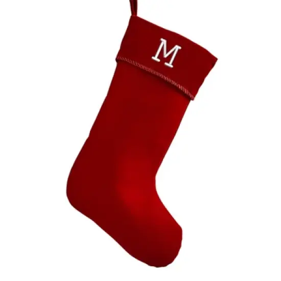 Personalization Mall Classic Christmas Embroidered Initial Burgundy Christmas Stockings image {15}