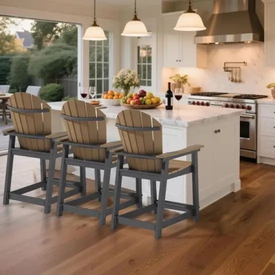 Decksplore Tall Adirondack Chairs Set Patio Chairs HDPE Weather Resistant Adirondack Balcony Chairs Outdoor Chairs for Garden Backyard image {7}