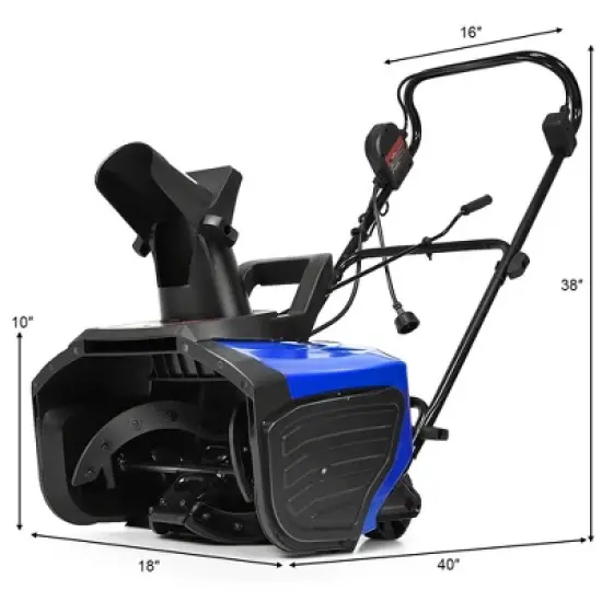 15Amp Corded Snow Blower w/ 180&deg;Chute Rotation & 2 Transport Wheels Red\Blue image {2}