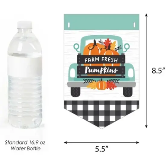 Big Dot of Happiness Happy Fall Truck - Baby Shower Bunting Banner - Party Decorations - Welcome Baby image {1}