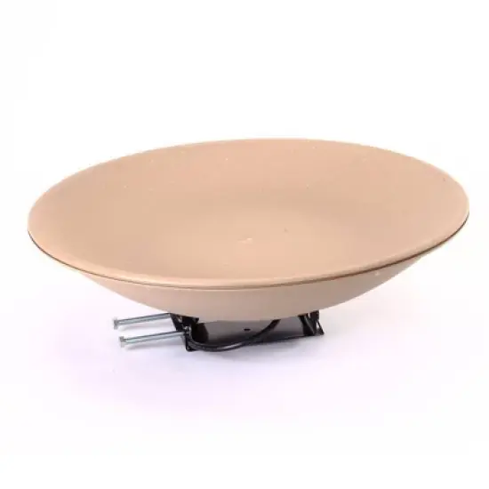 Birds Choice 2" Heated Bird Bath Bowl & Deck Mount Bracket Beige image {3}