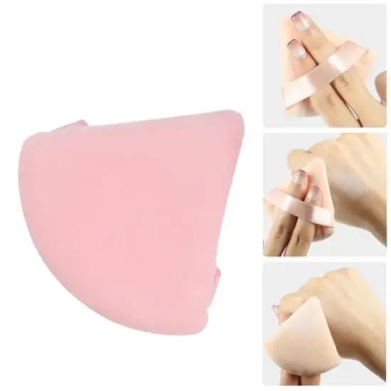 Unique Bargains Loose Powder Puff Face Soft Triangle Puff Blender Beauty Makeup Tool Short Plush 2 Pcs image {2}