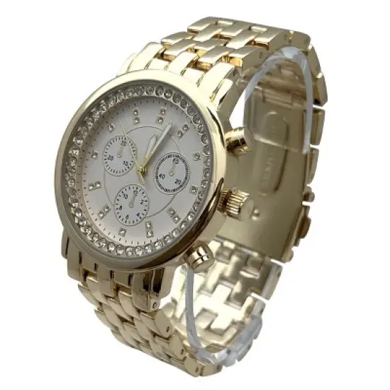 Olivia Pratt Round Rhinestones Analog Display Women Watch image {2}