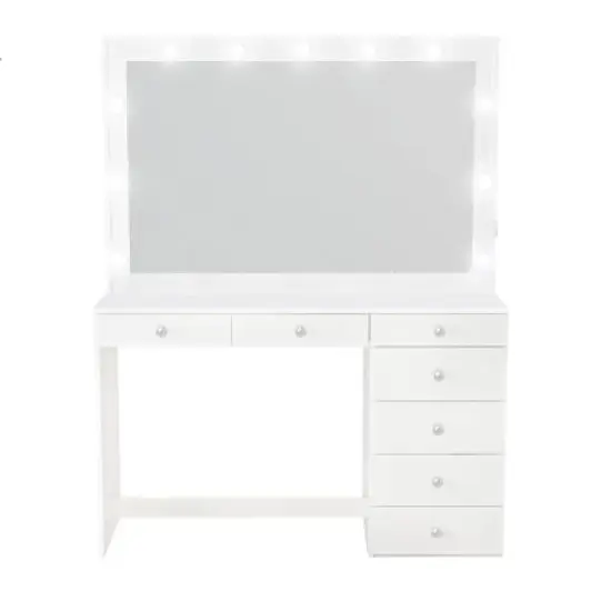 Nuit Lighted Makeup Vanity with Knobs - Boahaus image {5}