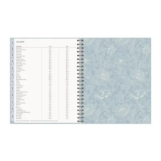 Morris & Co. by Blue Sky 8.5"x11" 2026&nbsp;Weekly/Monthly Wirebound Planner Hardcover Solid Dearle Blue image {10}