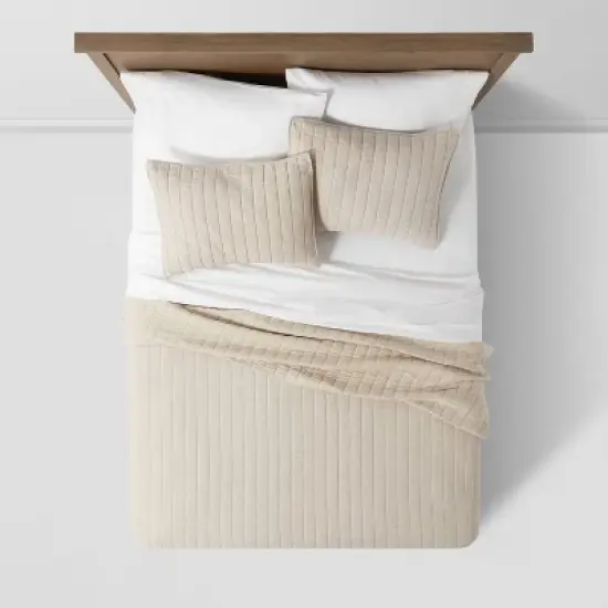 Herringbone Flannel Quilt Beige - Threshold image {2}