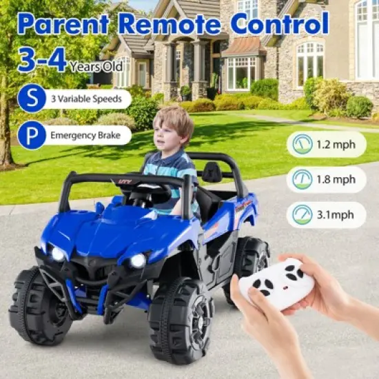 Infans 12V Kids Ride on Truck with Remote Control Slow Start Safety Belt Rear Storage image {6}