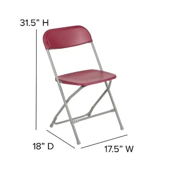 Flash Furniture Hercules&trade; Series Plastic Folding Chair - 2 Pack 650LB Weight Capacity image {7}