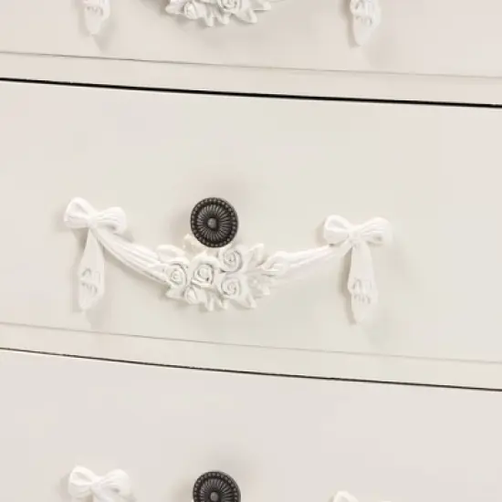 Callen Wood 3 Drawer Nightstand White - Baxton Studio image {5}