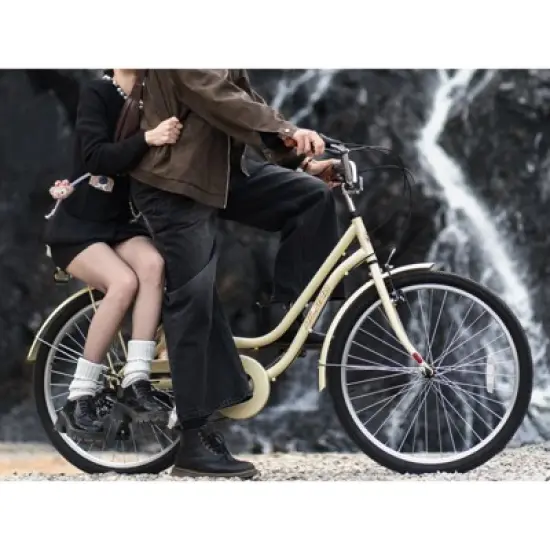 HILAND Breeze 26 Inch Women&rsquo;s Cruiser Bike, 7 Speed City Bicycle with Rear Rack, Fenders &ndash; Comfortable Urban Commuter image {4}