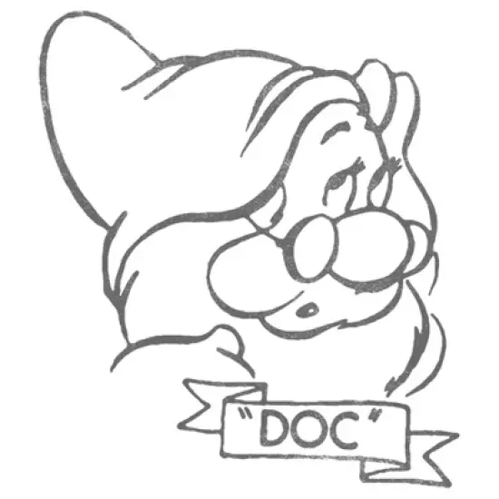 Men's Snow White and the Seven Dwarves Doc Line Art T-Shirt image {1}