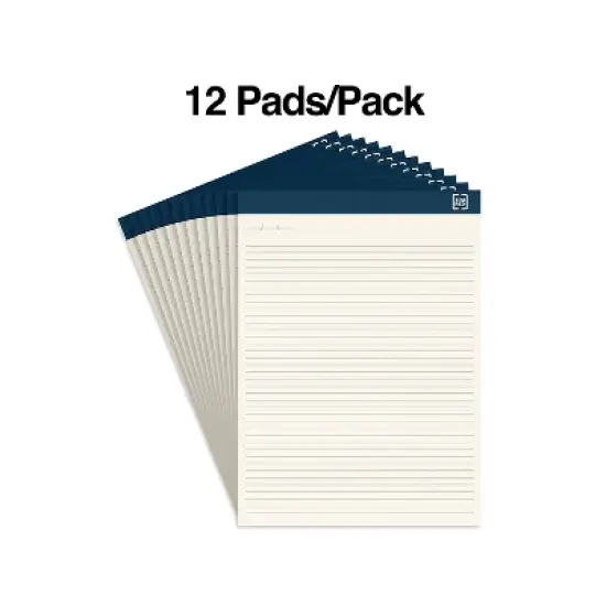 TRU RED Notepads 8.5" x 11.75" Wide Ruled Ivory 50 Sheets/Pad TR58194 image {1}