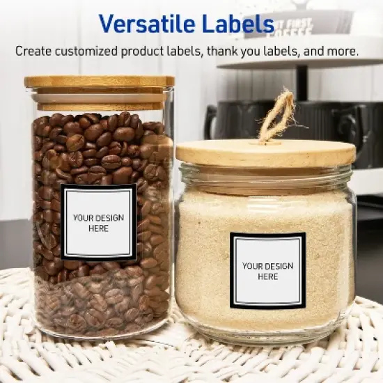 Avery Printable Square Labels, Double Black Border, 3" x 3", Matte White Square Labels, Permanent, Laser/Inkjet, 60ct, Great for Product Labels image {5}