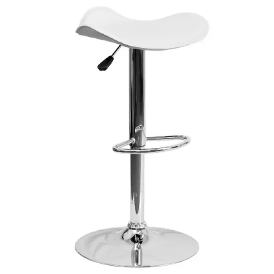 Flash Furniture Contemporary Vinyl Adjustable Height Barstool with Wavy Seat and Chrome Base image {12}